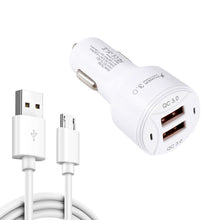 Load image into Gallery viewer, TE-092 36W Dual QC3.0 USB Fast Car Charger + USB to Micro USB Data Cable Set, TE-092 with Micro USB Cable