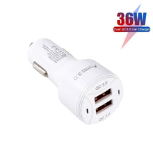 Load image into Gallery viewer, TE-092 36W Dual QC3.0 USB Fast Car Charger + USB to Micro USB Data Cable Set, TE-092 with Micro USB Cable