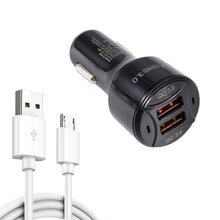 Load image into Gallery viewer, TE-092 36W Dual QC3.0 USB Fast Car Charger + USB to Micro USB Data Cable Set, TE-092 with Micro USB Cable