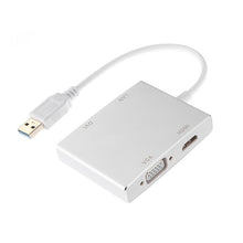 Load image into Gallery viewer, WS-03 4 in 1 USB 3.0 to VGA + HDMI + DVI + RJ45 Network Card Ethernet Converter