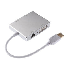 Load image into Gallery viewer, WS-03 4 in 1 USB 3.0 to VGA + HDMI + DVI + RJ45 Network Card Ethernet Converter