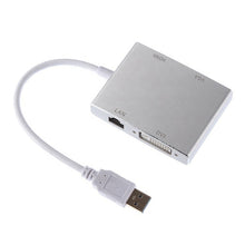 Load image into Gallery viewer, WS-03 4 in 1 USB 3.0 to VGA + HDMI + DVI + RJ45 Network Card Ethernet Converter
