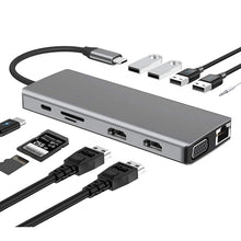 Load image into Gallery viewer, WS-04 12-in-1 Type-C Notebook Multi-function Docking Station, 12 in 1