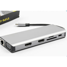 Load image into Gallery viewer, WS-04 12-in-1 Type-C Notebook Multi-function Docking Station, 12 in 1