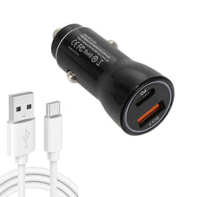 Load image into Gallery viewer, P21 Portable PD 20W + QC3.0 18W Dual Ports Fast Car Charger with USB to Type-C Cable Kit, with Type-C Cable
