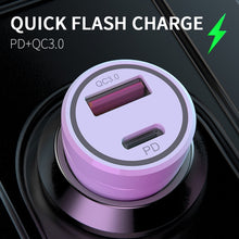 Load image into Gallery viewer, P21 Portable PD 20W + QC3.0 18W Dual Ports Fast Car Charger with USB to Type-C Cable Kit, with Type-C Cable
