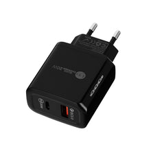Load image into Gallery viewer, TE-PD01 PD 20W + QC3.0 USB Dual Ports Quick Charger with Indicator Light, EU Plug, EU Plug