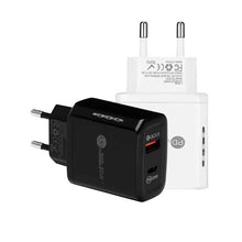 Load image into Gallery viewer, TE-PD01 PD 20W + QC3.0 USB Dual Ports Quick Charger with Indicator Light, EU Plug, EU Plug