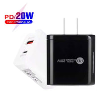 Load image into Gallery viewer, TE-PD01 PD 20W + QC3.0 USB Dual Ports Quick Charger with Indicator Light, US Plug, US Plug