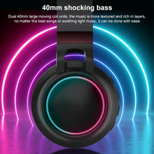 Load image into Gallery viewer, Colorful LED Bluetooth 5.0 Headphones Foldable Wireless HiFi Stereo Headset with Mic, Support TF Card / 3.5mm AUX