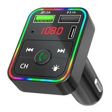 Load image into Gallery viewer, F2 Car FM Transmitter MP3 USB Charger Player with LED Backlight FM Transmitter with Bluetooth Transmitter Car Player Kit, F2