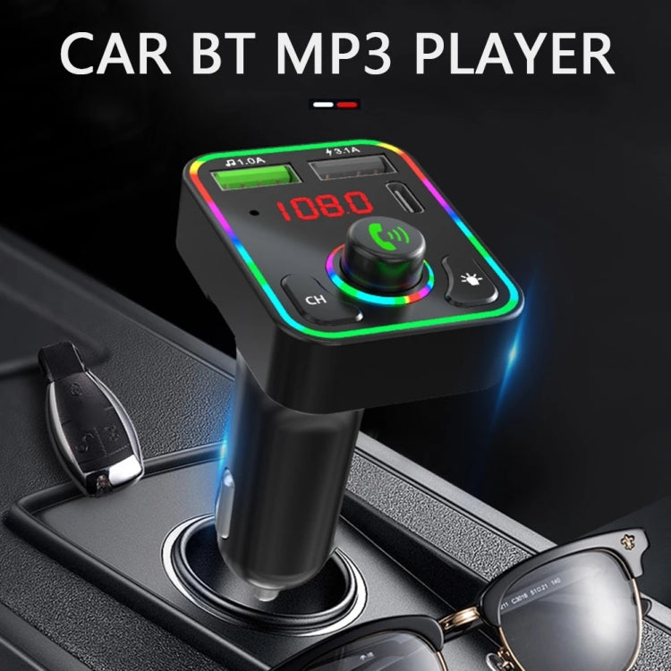 F3 Car FM Transmitter LED Backlight Receiver MP3 Player 3.1A USB Charger Dual USB Charger, F3