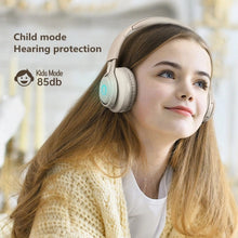 Load image into Gallery viewer, BT06C Cute Wireless Bluetooth 5.0 Headset for Children with Microphone LED Light Suppport Aux-in