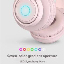 Load image into Gallery viewer, BT06C Cute Wireless Bluetooth 5.0 Headset for Children with Microphone LED Light Suppport Aux-in