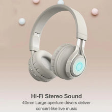 Load image into Gallery viewer, BT06C Cute Wireless Bluetooth 5.0 Headset for Children with Microphone LED Light Suppport Aux-in