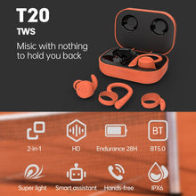 Load image into Gallery viewer, T20 TWS Bluetooth Hooks Wireless Sports Headphones with Charging Box IPX6 Waterproof Noise-cancelling Earphones