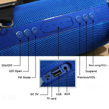 Load image into Gallery viewer, T&amp;G TG192 LED Flashing Light Portable Wireless Bass 3D Stereo Bluetooth Speaker, Support FM / TF Card / USB