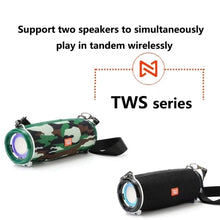 Load image into Gallery viewer, T&amp;G TG192 LED Flashing Light Portable Wireless Bass 3D Stereo Bluetooth Speaker, Support FM / TF Card / USB