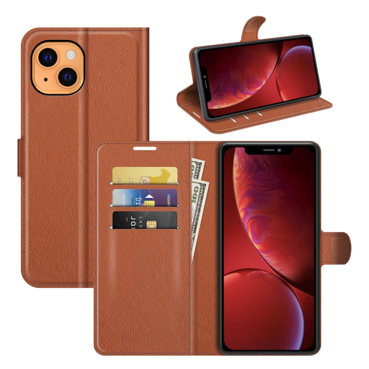 For iPhone 13 Litchi Texture Horizontal Flip Protective Case with Holder & Card Slots & Wallet, For iPhone 13