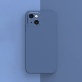 Solid Color Cube Straight Edge Liquid Silicone Lining Flannel Case, For iPhone 13 mini, For iPhone 13 Pro, For iPhone 13 Pro Max, For iPhone 13