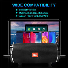 Load image into Gallery viewer, T&amp;G TG187 Portable Waterproof Wireless Bass Surround Bluetooth Speaker with Shoulder Strap, Support FM / TF  Card