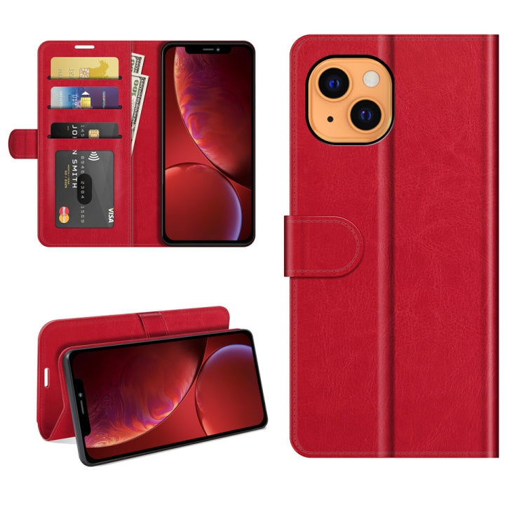 R64 Texture Single Horizontal Flip Protective Case with Holder & Card Slots & Wallet& Photo Frame for iPhone 13
