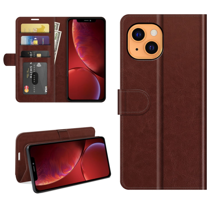 R64 Texture Single Horizontal Flip Protective Case with Holder & Card Slots & Wallet& Photo Frame for iPhone 13