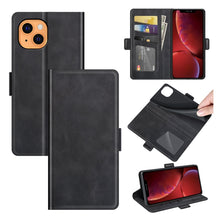 Load image into Gallery viewer, Dual-side Magnetic Buckle Horizontal Flip Leather Case with Holder &amp; Card Slots &amp; Wallet for iPhone 13