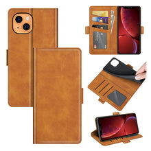 Load image into Gallery viewer, Dual-side Magnetic Buckle Horizontal Flip Leather Case with Holder &amp; Card Slots &amp; Wallet for iPhone 13