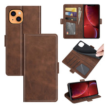 Load image into Gallery viewer, Dual-side Magnetic Buckle Horizontal Flip Leather Case with Holder &amp; Card Slots &amp; Wallet for iPhone 13