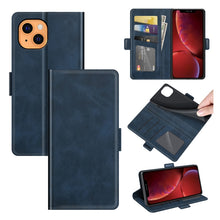Load image into Gallery viewer, Dual-side Magnetic Buckle Horizontal Flip Leather Case with Holder &amp; Card Slots &amp; Wallet for iPhone 13