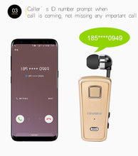 Load image into Gallery viewer, F980 CSR4.1 Retractable Cable Caller Vibration Reminder Anti-theft Bluetooth Headset, White