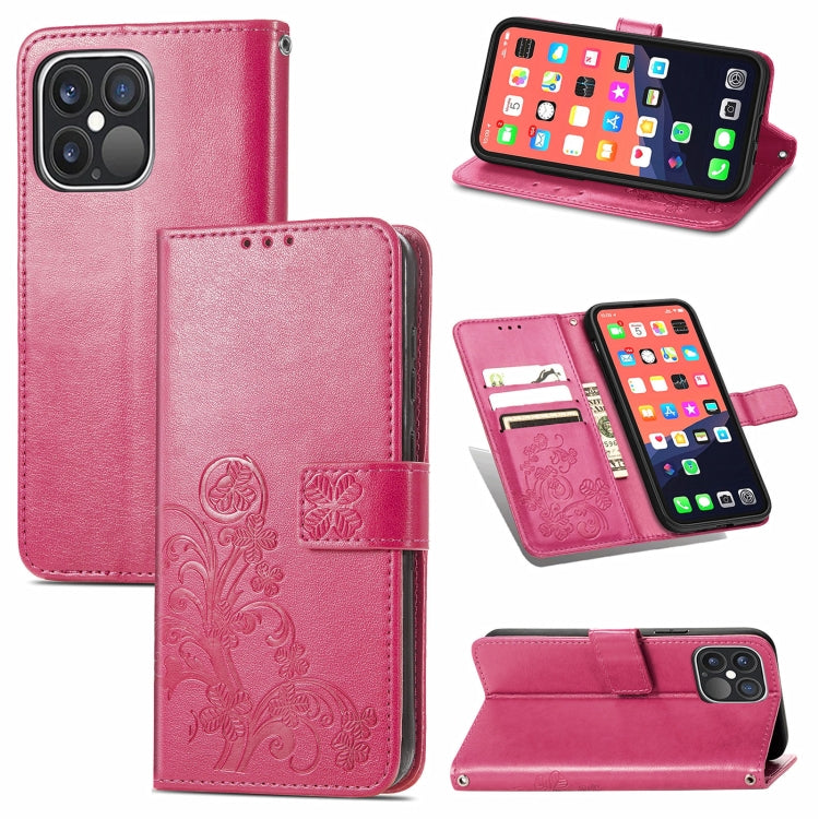 Four-leaf Clover Clasp Embossed Buckle Mobile Phone Protection Leather Case with Lanyard & Card Slot & Wallet & Bracket Function, For iPhone 13 Pro Max, For iPhone 13 Pro, For iPhone 13, For iPhone 13 mini