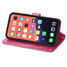 Load image into Gallery viewer, Four-leaf Clover Clasp Embossed Buckle Mobile Phone Protection Leather Case with Lanyard &amp; Card Slot &amp; Wallet &amp; Bracket Function, For iPhone 13 Pro Max, For iPhone 13 Pro, For iPhone 13, For iPhone 13 mini