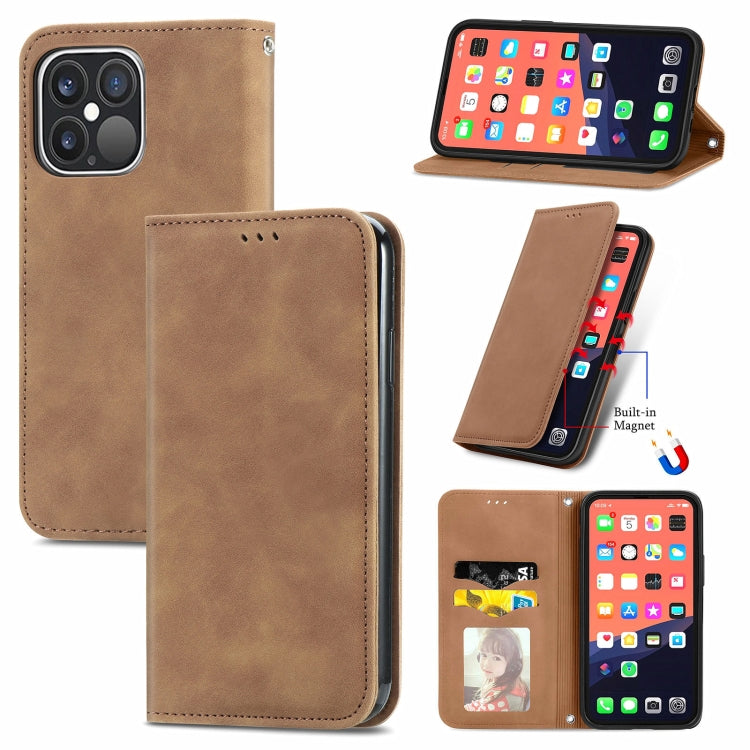 Retro Skin Feel Business Magnetic Horizontal Flip Leather Case With Holder & Card Slots & Wallet & Photo Frame, For iPhone 13 Pro Max, For  iPhone 13 Pro, For iPhone 13, For iPhone 13 mini