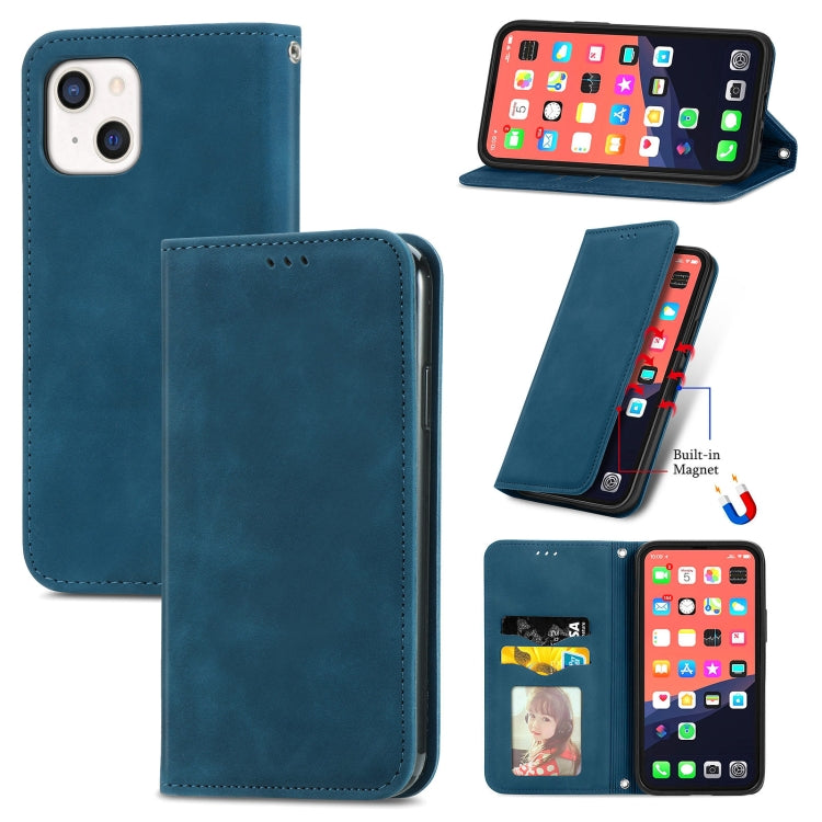 Retro Skin Feel Business Magnetic Horizontal Flip Leather Case With Holder & Card Slots & Wallet & Photo Frame, For iPhone 13 Pro Max, For  iPhone 13 Pro, For iPhone 13, For iPhone 13 mini
