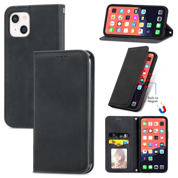 Retro Skin Feel Business Magnetic Horizontal Flip Leather Case With Holder & Card Slots & Wallet & Photo Frame, For iPhone 13 Pro Max, For  iPhone 13 Pro, For iPhone 13, For iPhone 13 mini