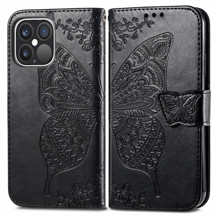 Butterfly Love Flower Embossed Horizontal Flip Leather Case with Bracket / Card Slot / Wallet / Lanyard, For iPhone 13 Pro Max, For iPhone 13 Pro, For iPhone 13, For iPhone 13 mini