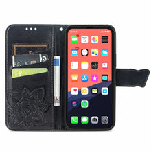 Load image into Gallery viewer, Butterfly Love Flower Embossed Horizontal Flip Leather Case with Bracket / Card Slot / Wallet / Lanyard, For iPhone 13 Pro Max, For iPhone 13 Pro, For iPhone 13, For iPhone 13 mini