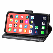 Load image into Gallery viewer, Butterfly Love Flower Embossed Horizontal Flip Leather Case with Bracket / Card Slot / Wallet / Lanyard, For iPhone 13 Pro Max, For iPhone 13 Pro, For iPhone 13, For iPhone 13 mini