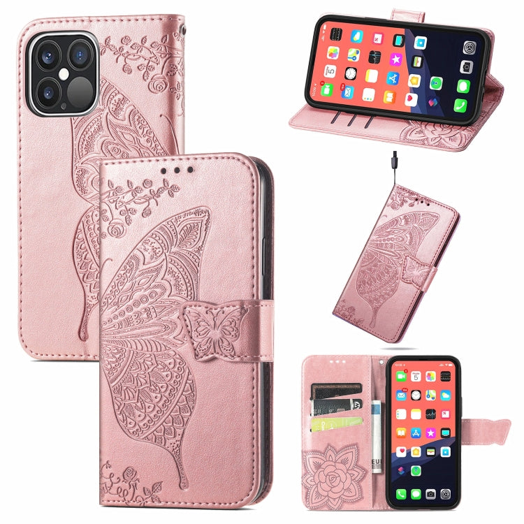 Butterfly Love Flower Embossed Horizontal Flip Leather Case with Bracket / Card Slot / Wallet / Lanyard, For iPhone 13 Pro Max, For iPhone 13 Pro, For iPhone 13, For iPhone 13 mini