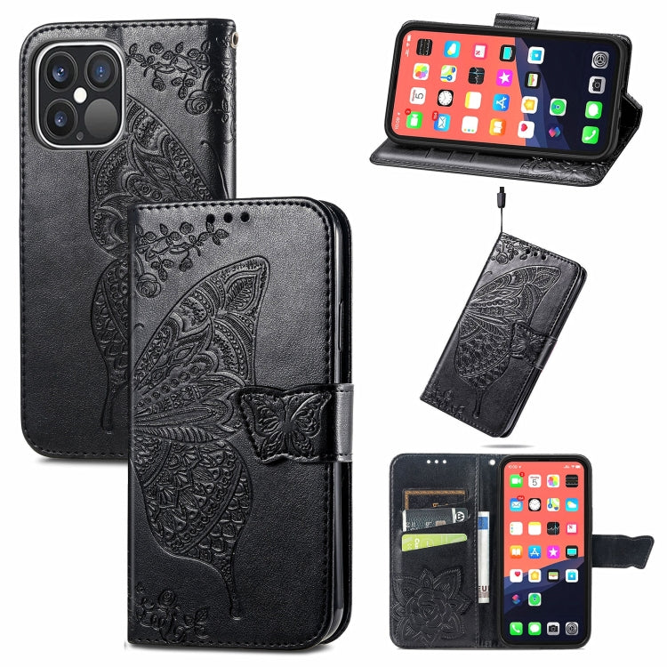 Butterfly Love Flower Embossed Horizontal Flip Leather Case with Bracket / Card Slot / Wallet / Lanyard, For iPhone 13 Pro Max, For iPhone 13 Pro, For iPhone 13, For iPhone 13 mini