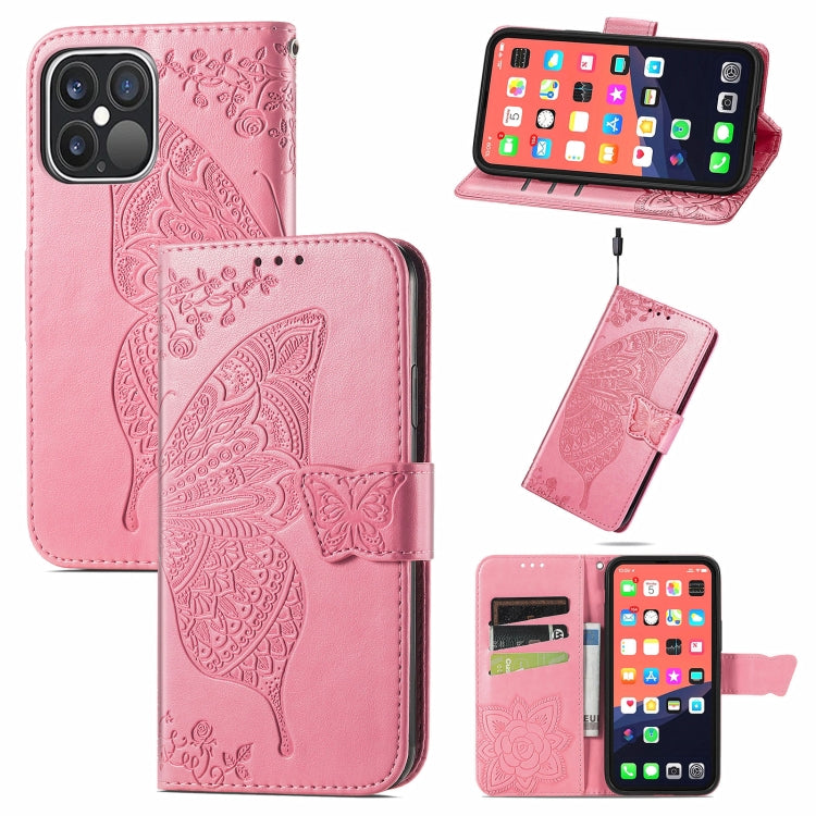 Butterfly Love Flower Embossed Horizontal Flip Leather Case with Bracket / Card Slot / Wallet / Lanyard, For iPhone 13 Pro Max, For iPhone 13 Pro, For iPhone 13, For iPhone 13 mini