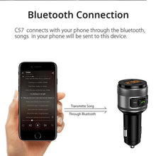 Load image into Gallery viewer, C57 QC3.0 Wireless FM Transmitter Fast Car Charger Bluetooth 5.0 Hands-free Car Modulator USB Flash Memory MP3 Player, C57