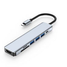 Load image into Gallery viewer, 7 In 1 HDMI+SD/TF+USB2.0x2+USB3.0+PD to Type-C HUB Docking Station, 7 In 1 Station