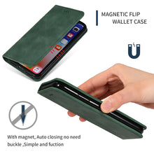Load image into Gallery viewer, Retro Skin Feel Business Magnetic Horizontal Flip Leather Case for iPhone XS Max, Army Green, Brown, Red, Navy Blue, Dark Gray