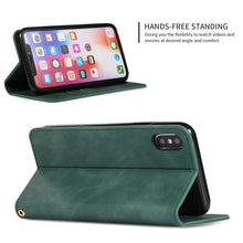Load image into Gallery viewer, Retro Skin Feel Business Magnetic Horizontal Flip Leather Case for iPhone XS Max, Army Green, Brown, Red, Navy Blue, Dark Gray