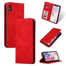 Load image into Gallery viewer, Retro Skin Feel Business Magnetic Horizontal Flip Leather Case for iPhone XS Max, Army Green, Brown, Red, Navy Blue, Dark Gray