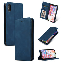 Load image into Gallery viewer, Retro Skin Feel Business Magnetic Horizontal Flip Leather Case for iPhone XS Max, Army Green, Brown, Red, Navy Blue, Dark Gray