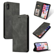 Load image into Gallery viewer, Retro Skin Feel Business Magnetic Horizontal Flip Leather Case for iPhone XS Max, Army Green, Brown, Red, Navy Blue, Dark Gray